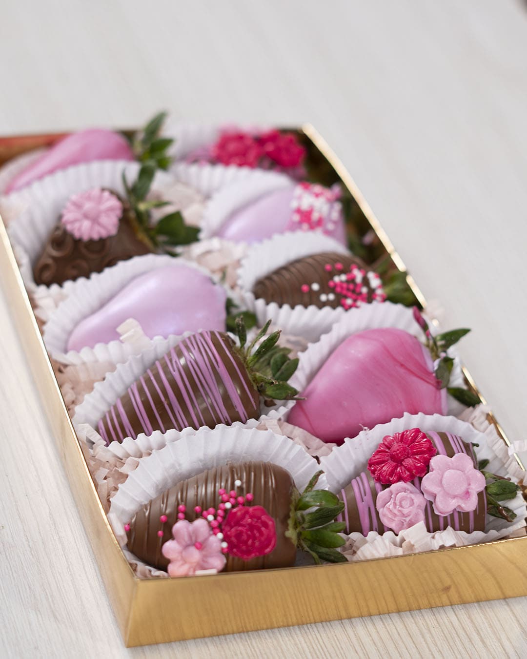 fresa con chocolate